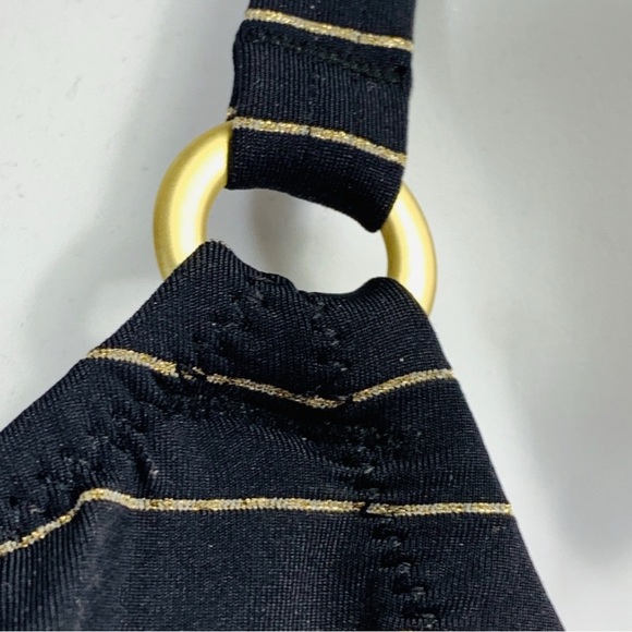 NWT 36D bikini top, black and gold, size 12, would fit a 34D or a 36D - Picture 2 of 6